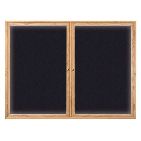 United Visual Products Triple Door Indoor Enclosed Easy Tack Bo UV307EZ-MARBLE-SATIN